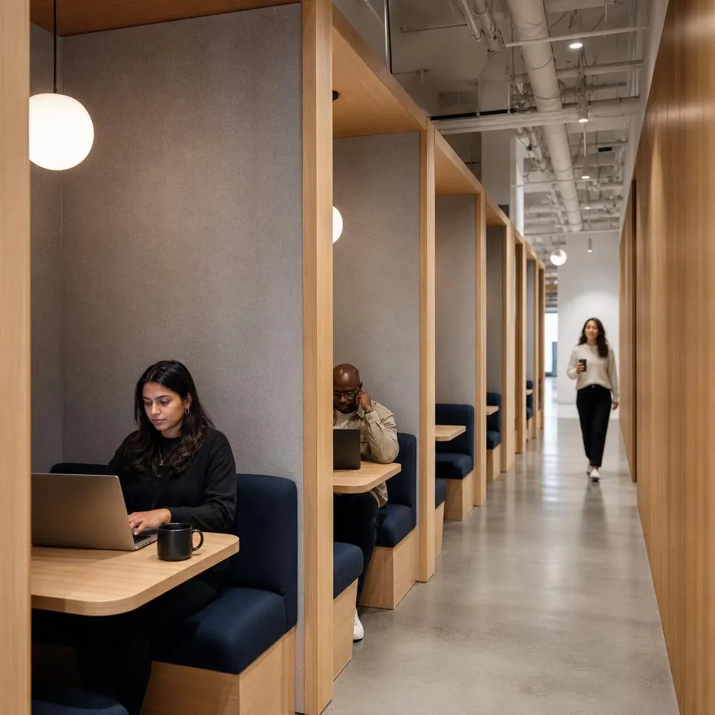Members working in private booths at the Laurier Centre